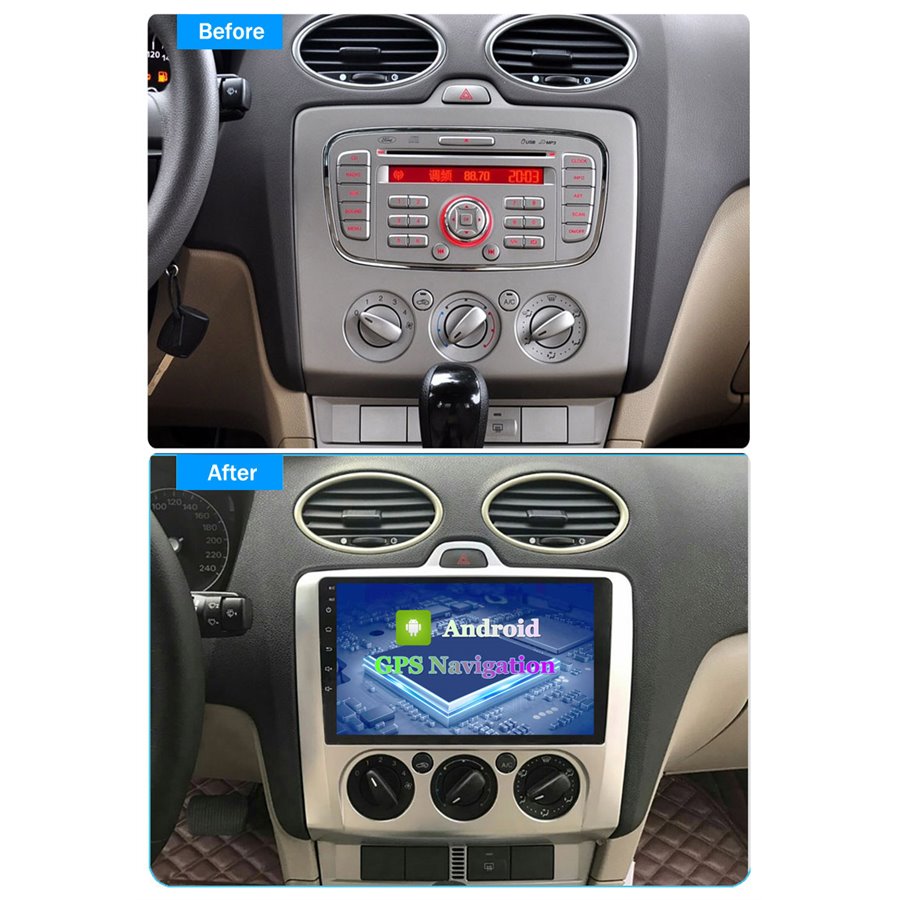 Navigatie Android 10 Ford Focus 2 AC Manual Octa Core 4GB Ram Ecran 9 inch Ips NAVD-Z80488AC