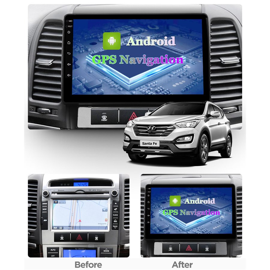 Navigatie Android Hyundai Santa Fe 2006-2012 2GB Ram Ecran 9 inch NAVD-AC9013