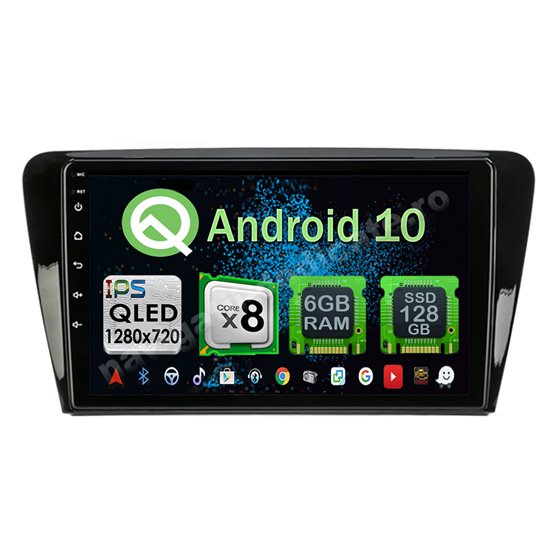 Navigatie Android 10 Skoda Rapid Seat Toledo Octa Core 6GB Ram 128GB SSD Ecran 9 inch NAVD-US9077