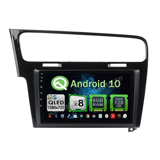 Navigatie Carplay Android 10 GOLF 7 Piano Black Octa Core 6GB Ram 128GB SSD Ecran 9 inch NAVD-US91028BK