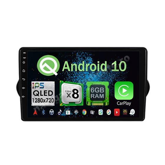 Navigatie CarPlay Android Fiat Tipo Egea Octa Core 6GB Ram 128GB SSD Ecran 9 inch NAVD-US9078