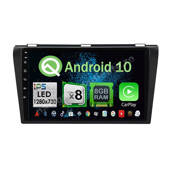 Navigatie Carplay Android MAZDA 3 2009-2014 Octa Core 8GB Ram 128GB SSD Ecran 9 inch NAVD-M86025