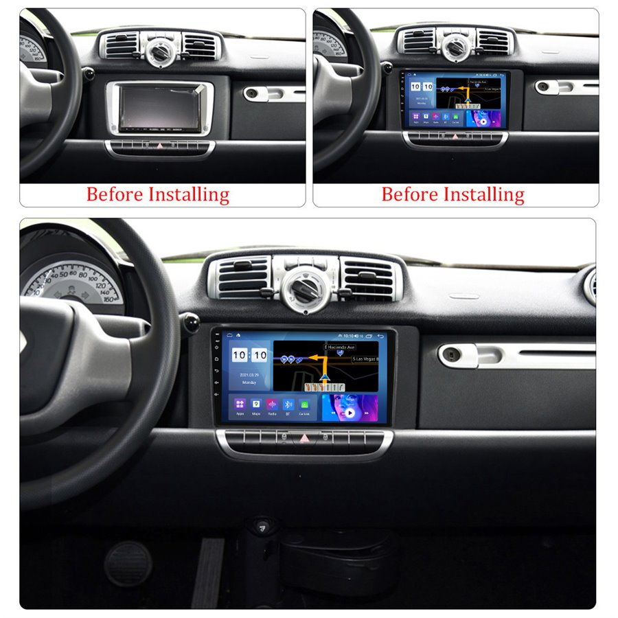 Navigatie CarPlay Android Smart Fortwo 2010-2015 Octa Core 8GB Ram 128GB SSD Ecran 9 inch NAVD-M869084