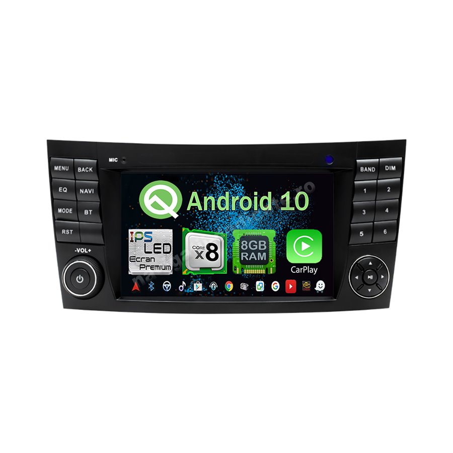 Navigatie Android Mercedes Clasa E W211 CLS W219 Carplay Octa Core 8GB Ram 128GB SSD NAVD-M7090