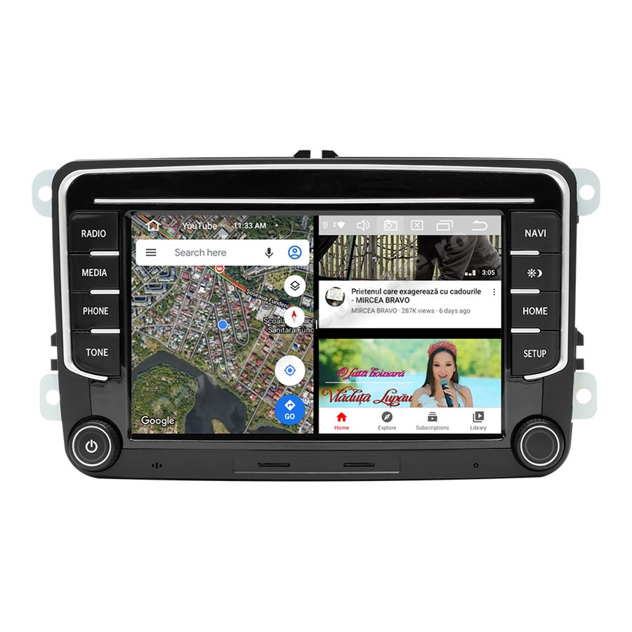 Navigatie Android Vw Skoda Seat Carkit Carplay Octa Core 4GB Ram 64GB SSD NAVD-MT3700
