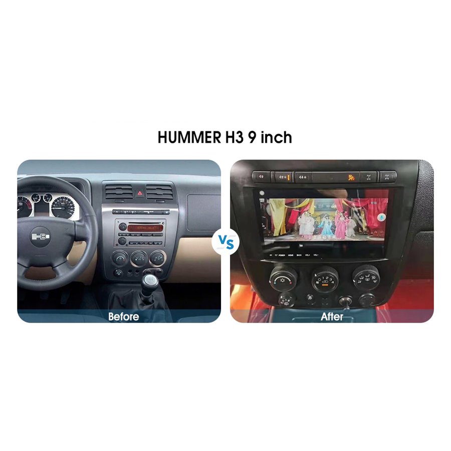 Navigatie Carplay Android 10 Hummer H3 Octa Core 6GB Ram 128GB SSD Ecran 9 inch Ips NAVD-US90H3