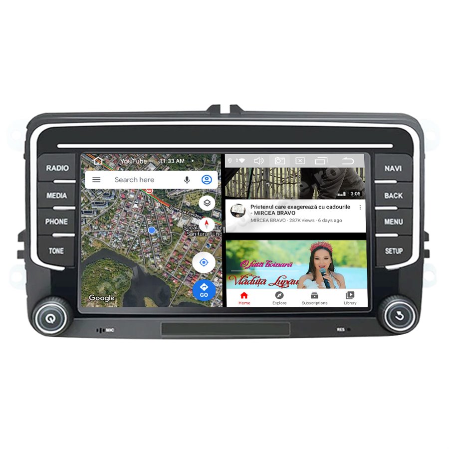Navigatie Android 10 Vw Skoda Seat Carkit NAVD-MT5700
