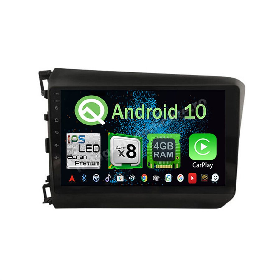 Navigatie Android 10 Honda Civic 2012-2015 Octa Core 4GB Ram Ecran 9 inch NAVD-Z8039