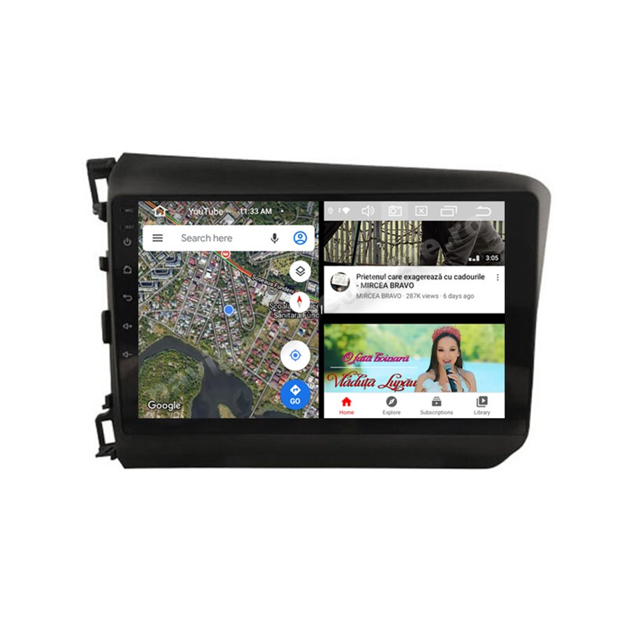 Navigatie Android 10 Honda Civic 2012-2015 Octa Core 4GB Ram Ecran 9 inch NAVD-Z8039