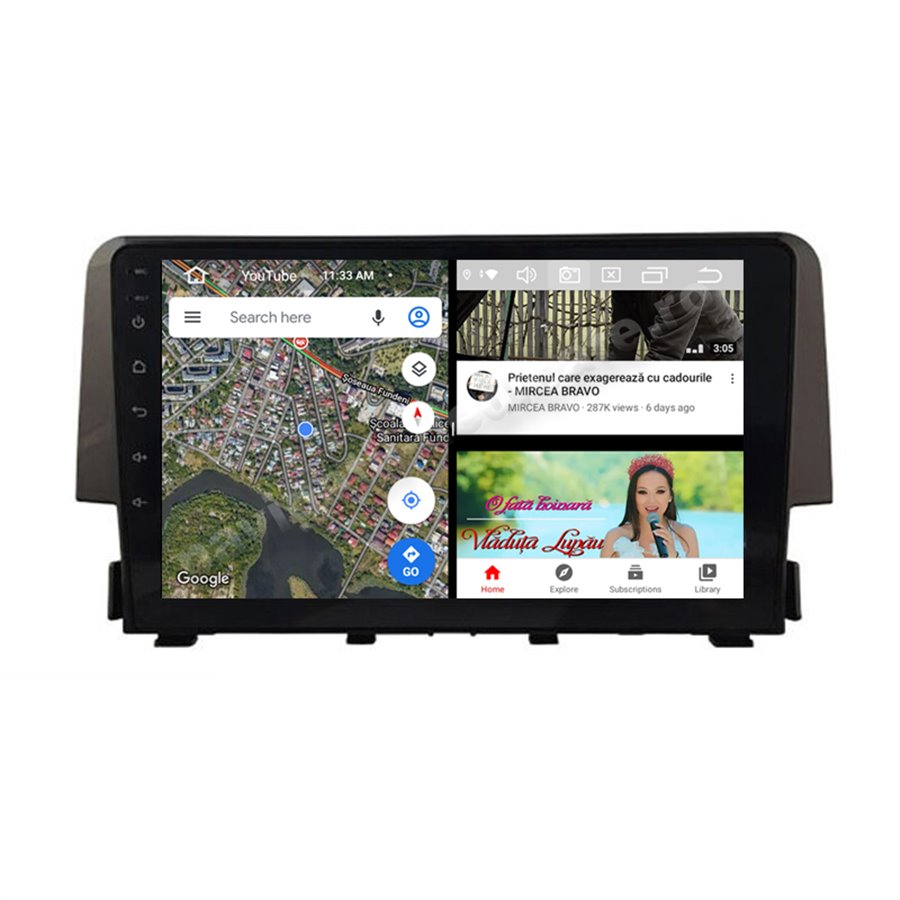 Navigatie Android 10 Honda Civic 2016 Octa Core 4GB Ram Ecran 9 inch NAVD-Z8038