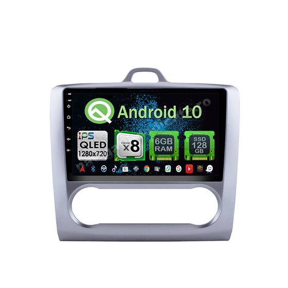 Navigatie Carplay Android 10 Ford Focus 2 Octa Core 6GB Ram 128GB SSD Ecran 9 inch Ips NAVD-US90488