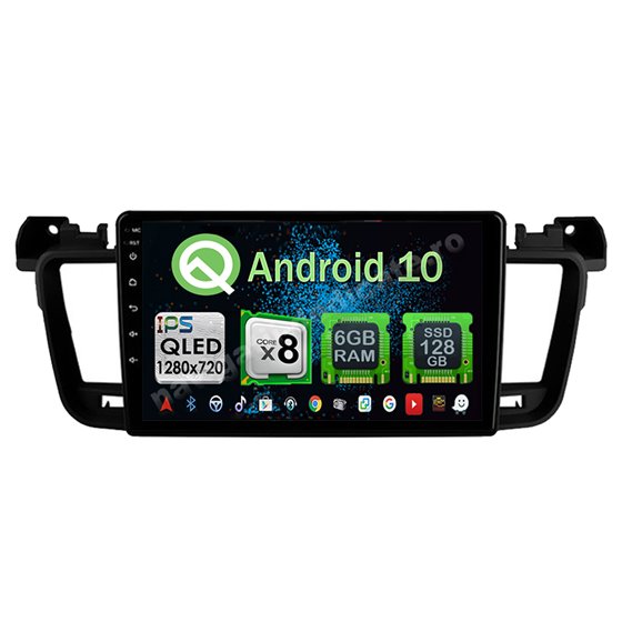 Navigatie Carplay Android 10 Peugeot 508 Octa Core 6GB Ram 128GB SSD Ecran 9 inch NAVD-US9061